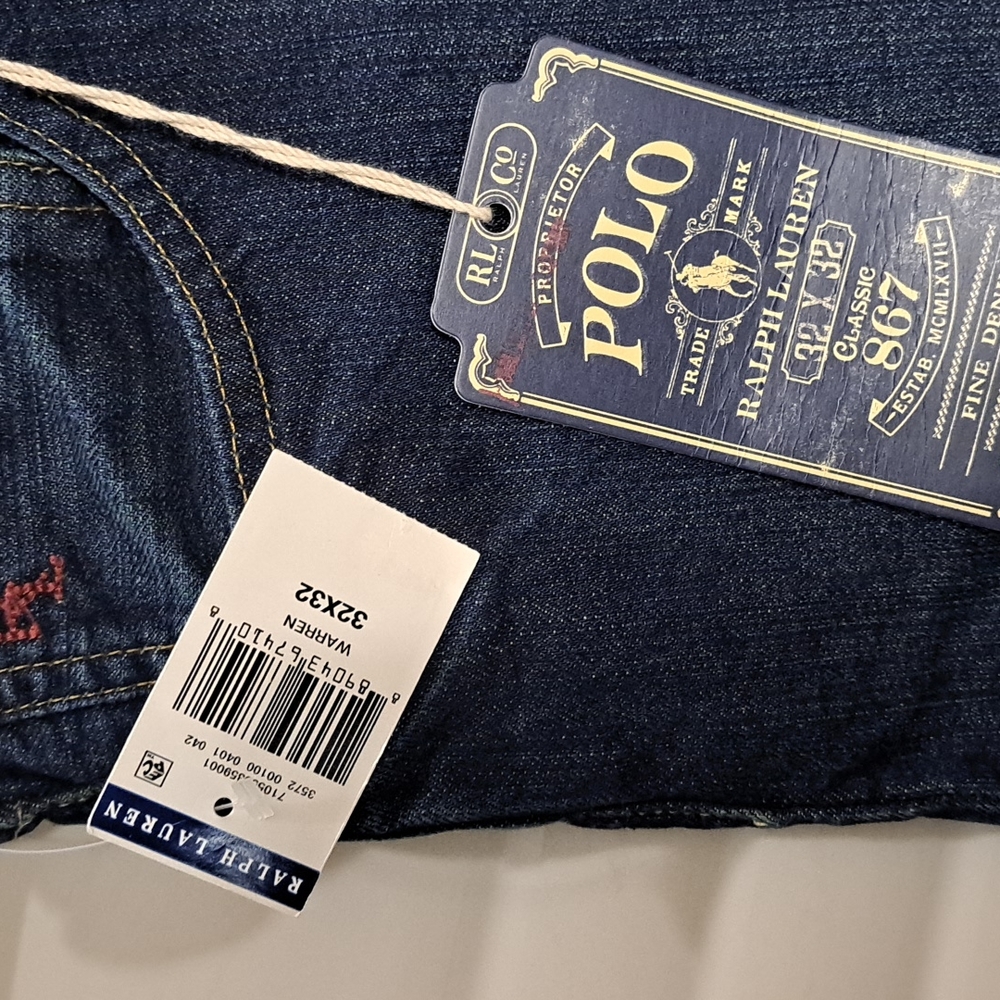 Polo Ralph Lauren 867 "Warren" classic 5-pocket denim jeans -32x32 -straight leg - Picture 9 of 9